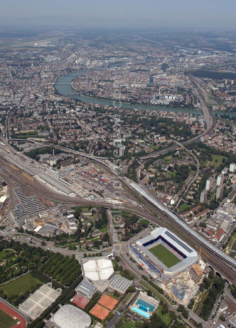 Aerial photograph Basel - Arena - stadium at St. Jakob-Park in Basel, Switzerland