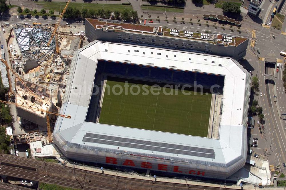 Basel from above - Arena - stadium at St. Jakob-Park in Basel, Switzerland