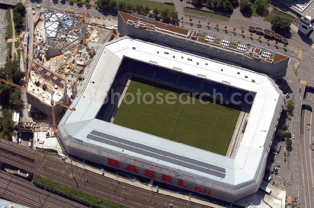 Basel from the bird's eye view: Arena - stadium at St. Jakob-Park in Basel, Switzerland