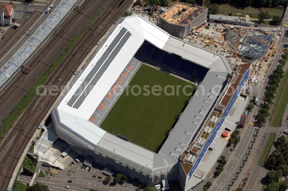 Aerial image Basel - Arena - stadium at St. Jakob-Park in Basel, Switzerland