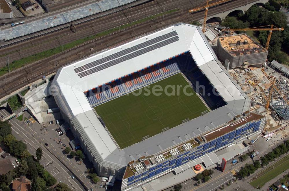 Basel from above - Arena - stadium at St. Jakob-Park in Basel, Switzerland