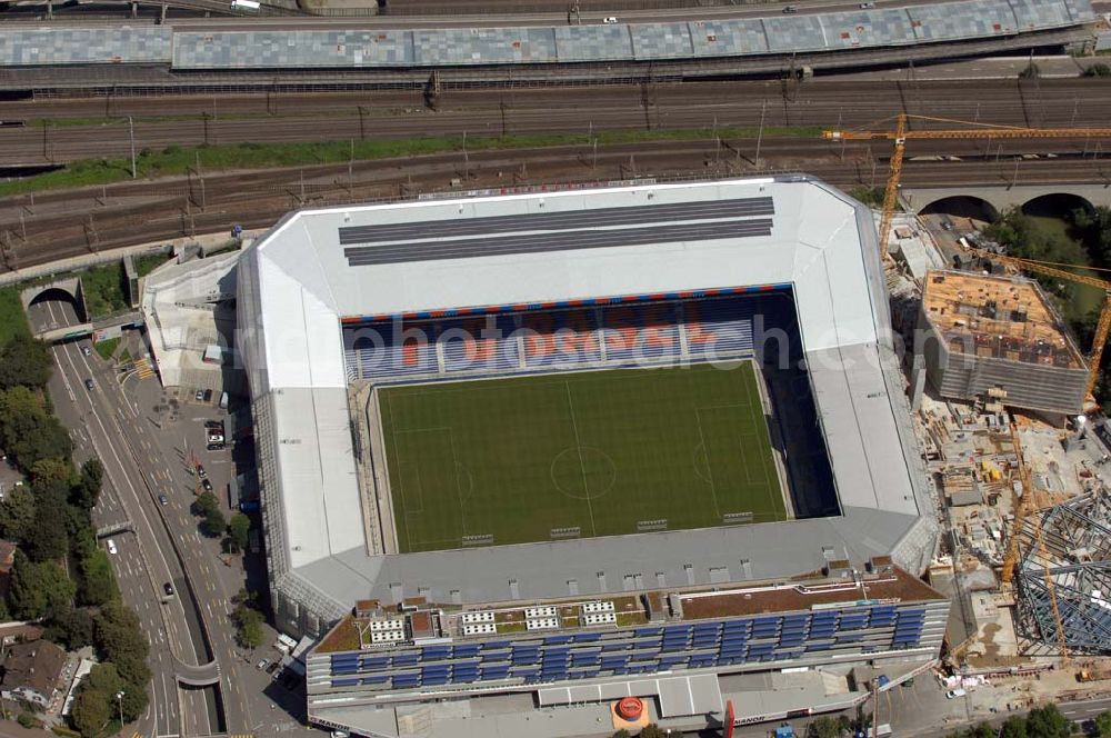 Aerial image Basel - Arena - stadium at St. Jakob-Park in Basel, Switzerland