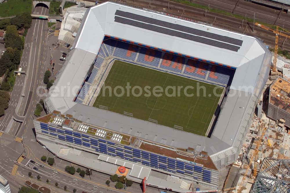 Basel from the bird's eye view: Arena - stadium at St. Jakob-Park in Basel, Switzerland