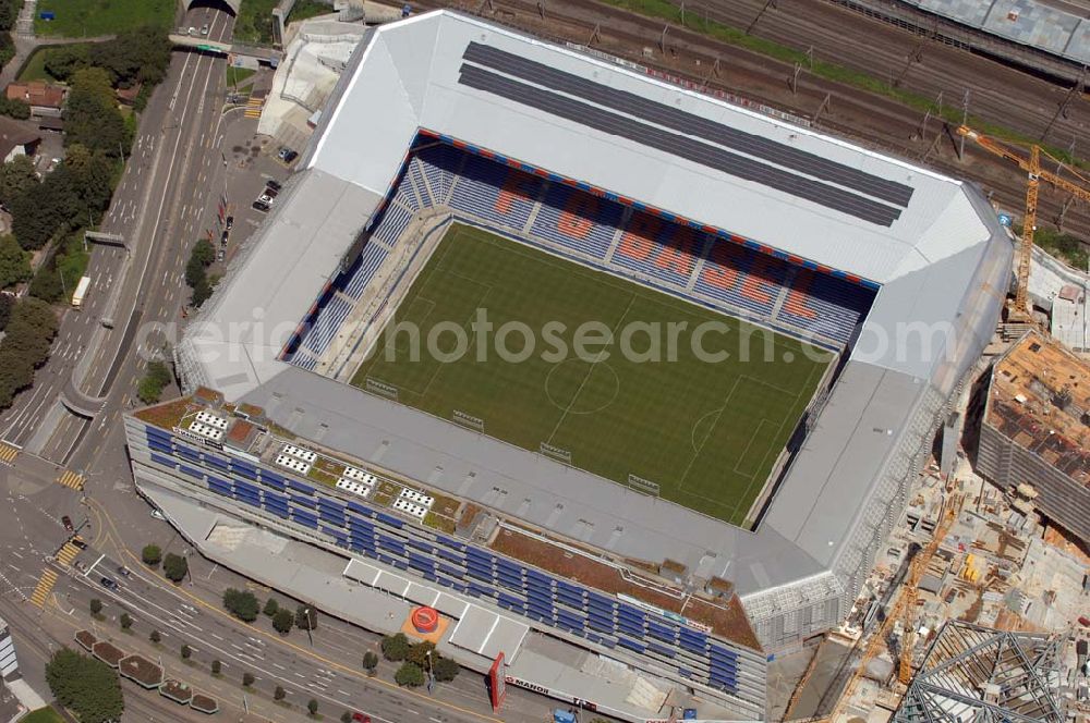 Aerial image Basel - Arena - stadium at St. Jakob-Park in Basel, Switzerland