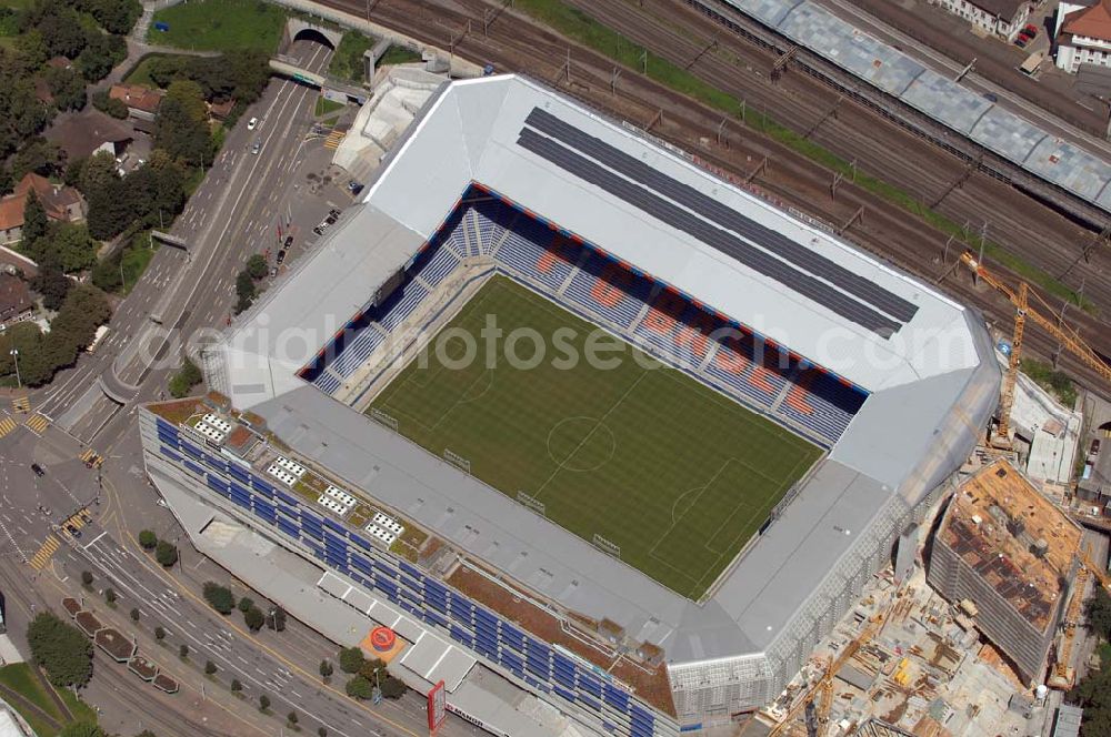 Basel from above - Arena - stadium at St. Jakob-Park in Basel, Switzerland