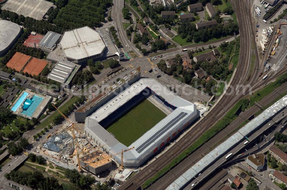 Basel from above - Arena - stadium at St. Jakob-Park in Basel, Switzerland