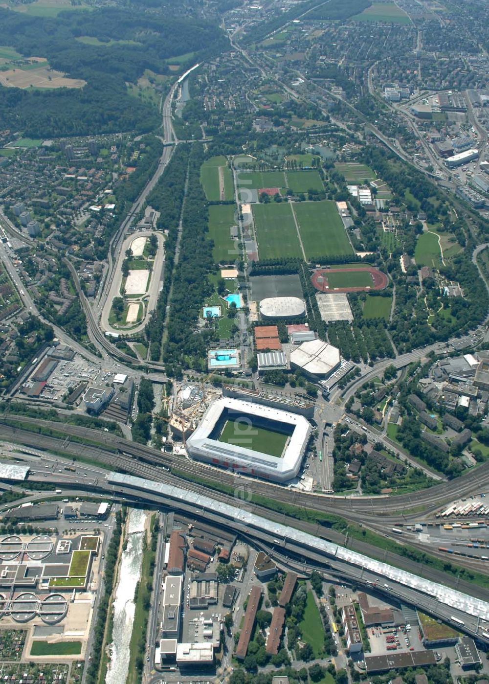 Aerial photograph Basel - Arena - stadium at St. Jakob-Park in Basel, Switzerland