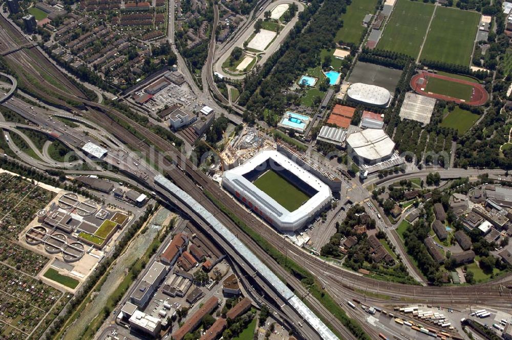 Basel from above - Arena - stadium at St. Jakob-Park in Basel, Switzerland