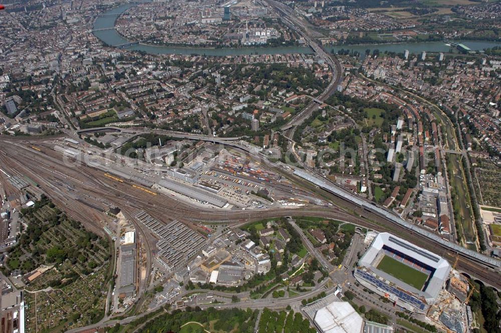 Basel from above - Arena - stadium at St. Jakob-Park in Basel, Switzerland