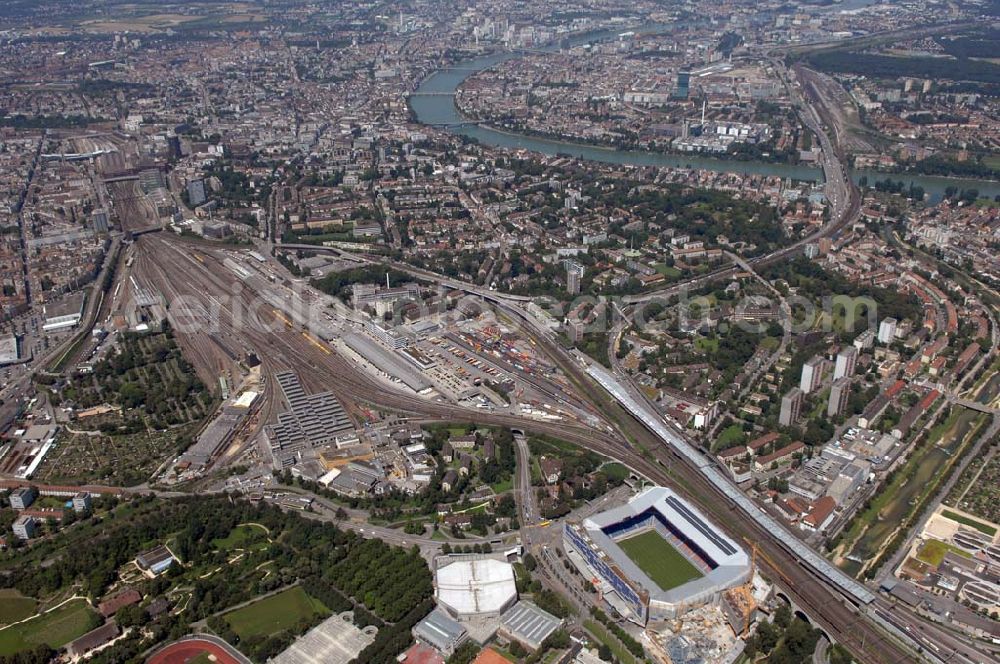 Aerial image Basel - Arena - stadium at St. Jakob-Park in Basel, Switzerland