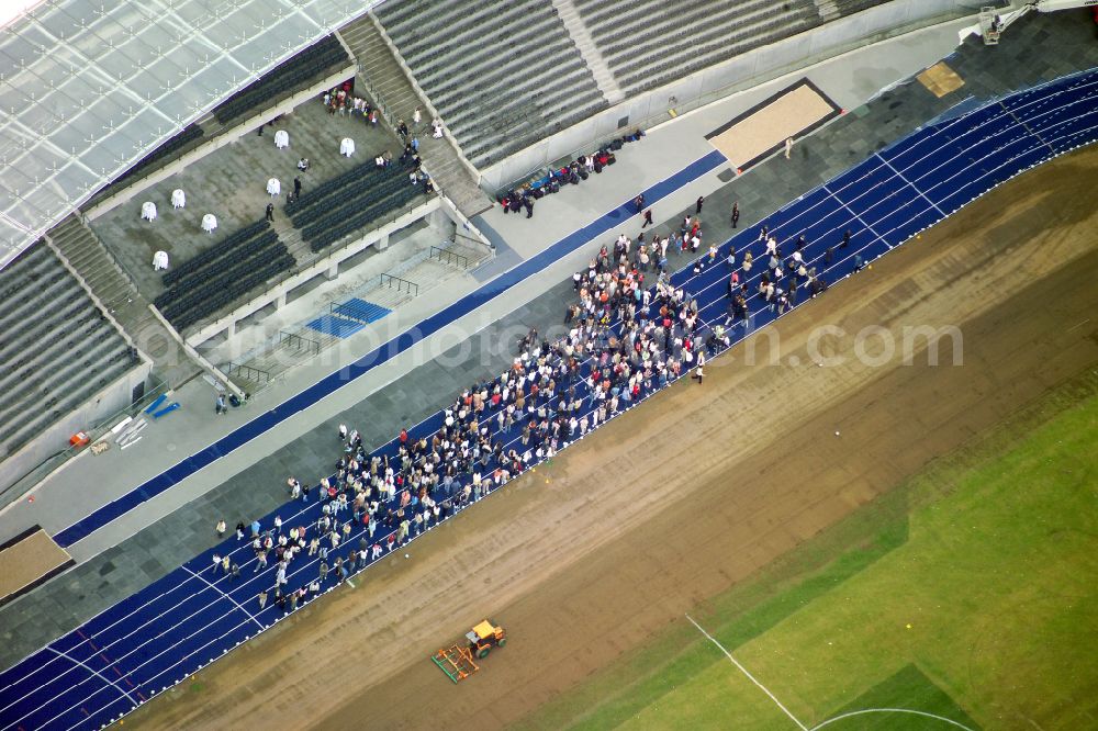 Aerial photograph Berlin - Sports facility grounds of the Arena stadium Olympiastadion of Hertha BSC in Berlin in Germany