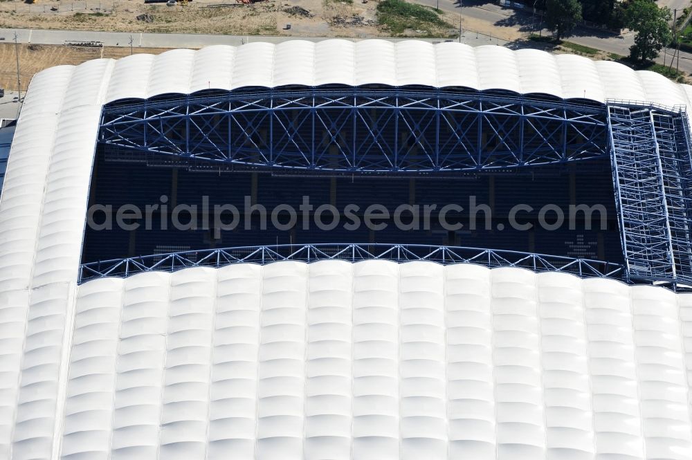 Poznan from the bird's eye view: Sports facility grounds of the Arena stadium Stadion Miejski - INEA Stadion in the district Grunwald in Poznan - Posen in Wielkopolskie, Poland