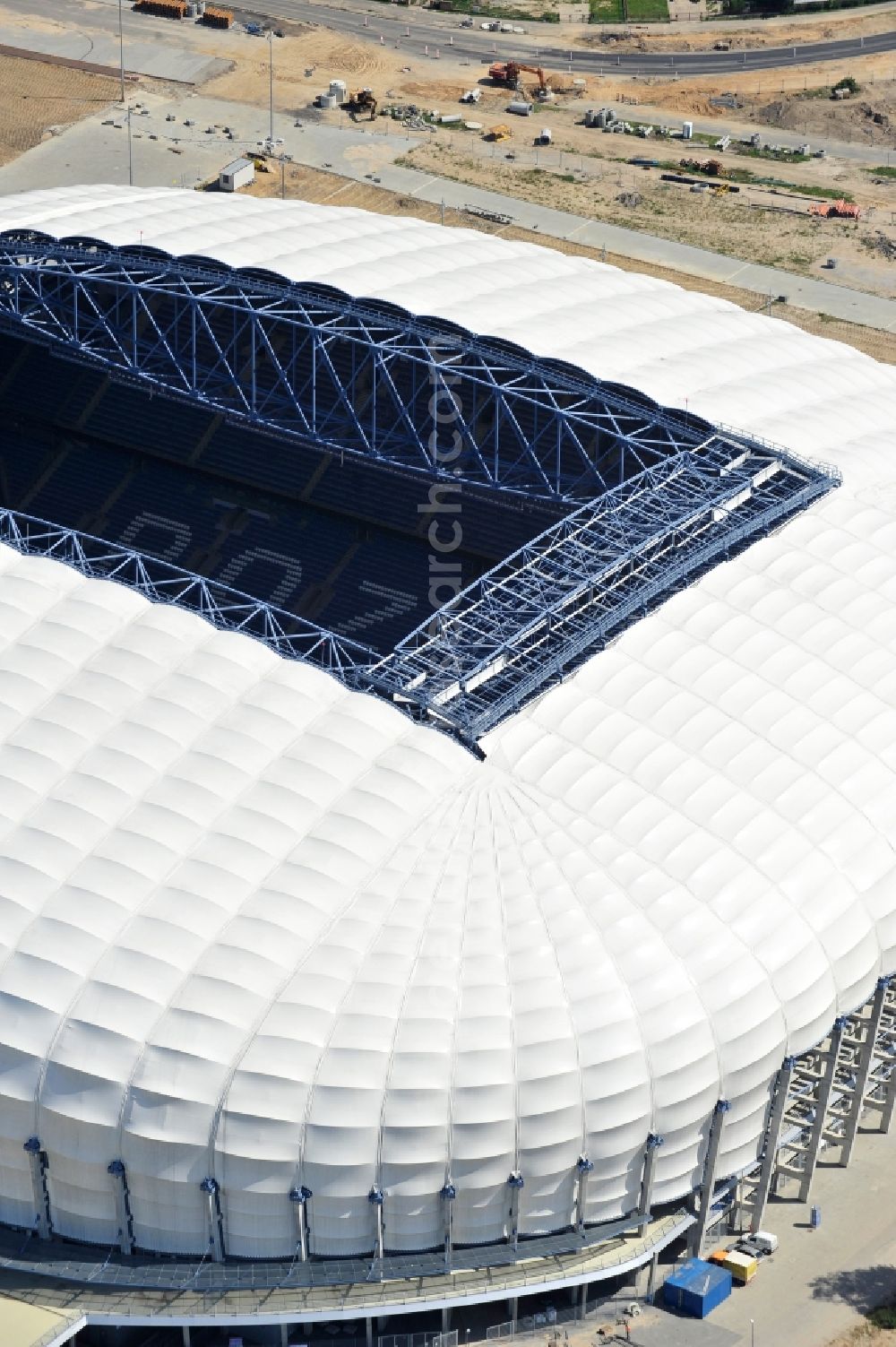 Aerial photograph Poznan - Sports facility grounds of the Arena stadium Stadion Miejski - INEA Stadion in the district Grunwald in Poznan - Posen in Wielkopolskie, Poland