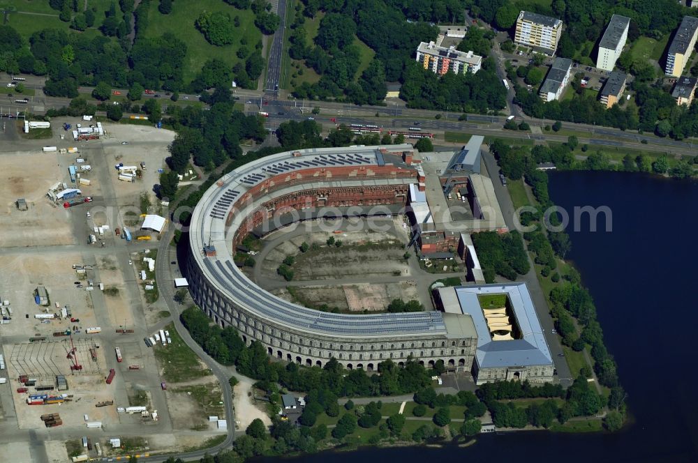Nürnberg from the bird's eye view: Arena of the unfinished Congress Hall on the former Nazi party rally grounds in Nuremberg in Bavaria