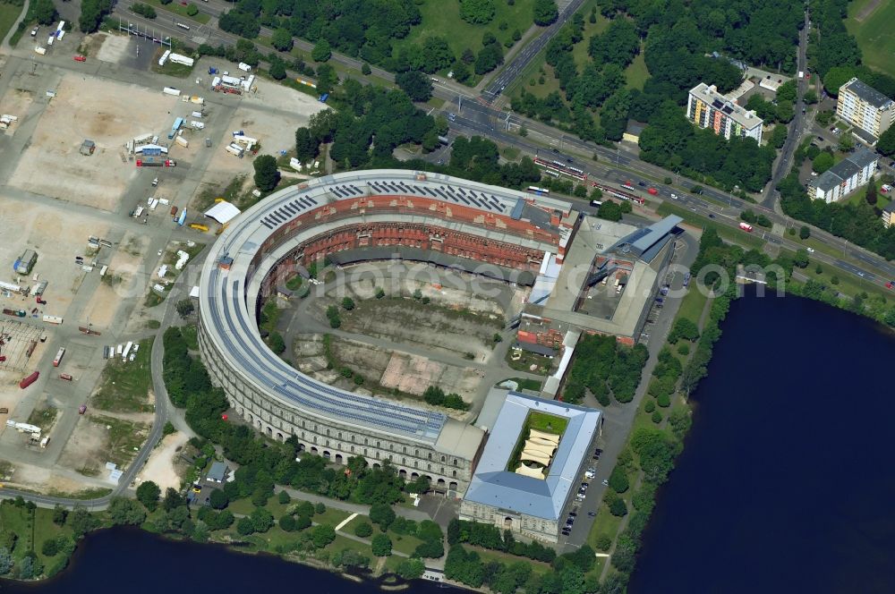 Nürnberg from the bird's eye view: Arena of the unfinished Congress Hall on the former Nazi party rally grounds in Nuremberg in Bavaria