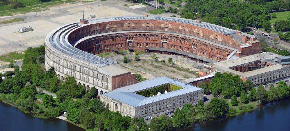 Aerial photograph Nürnberg - Arena of the unfinished Congress Hall on the former Nazi party rally grounds in Nuremberg in Bavaria