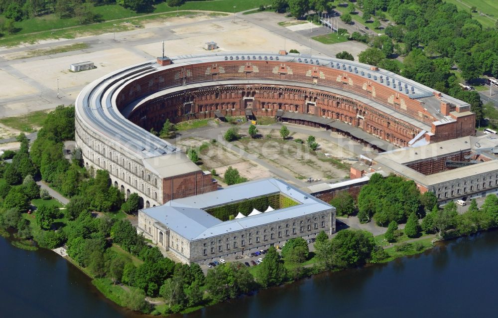 Aerial image Nürnberg - Arena of the unfinished Congress Hall on the former Nazi party rally grounds in Nuremberg in Bavaria