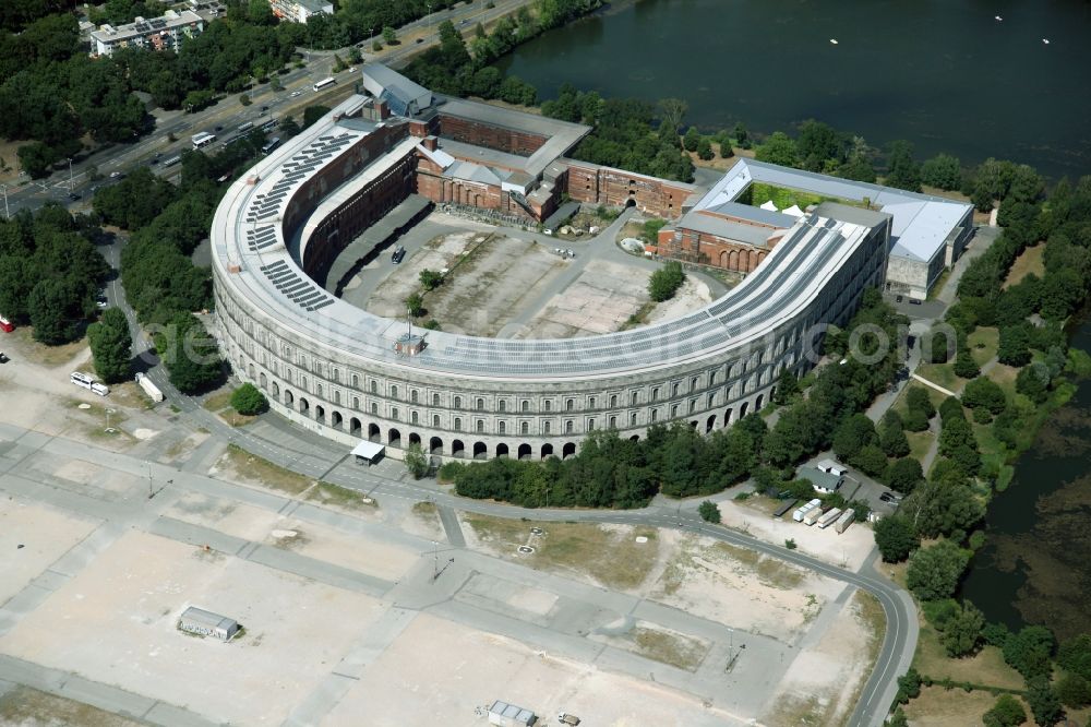 Nürnberg from above - Arena of the unfinished Congress Hall on the former Nazi party rally grounds in Nuremberg in Bavaria