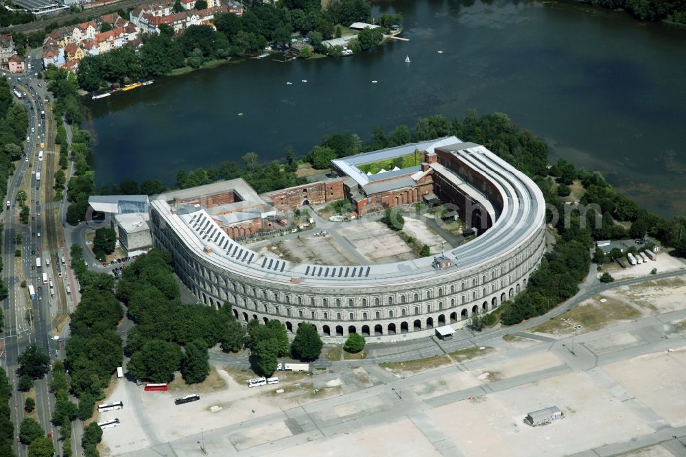 Aerial image Nürnberg - Arena of the unfinished Congress Hall on the former Nazi party rally grounds in Nuremberg in Bavaria