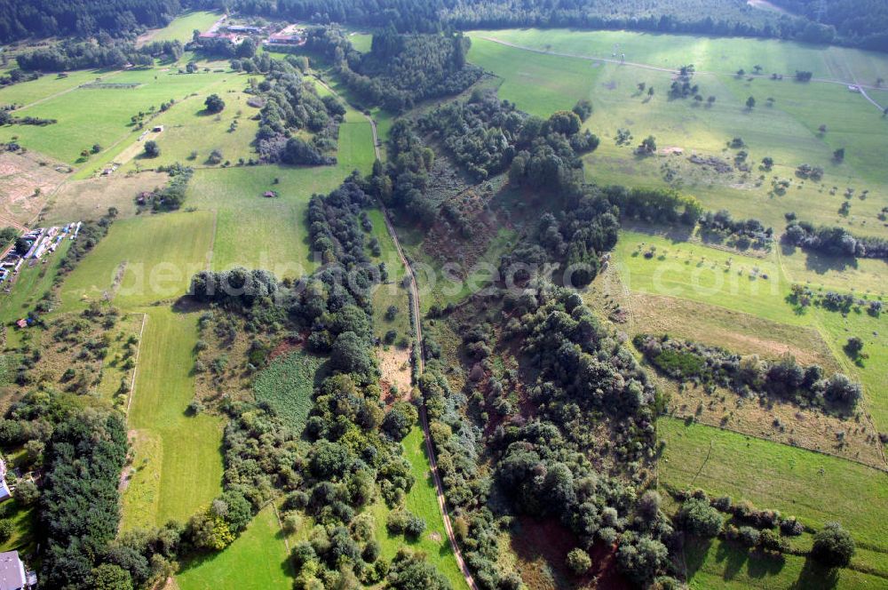 Aerial photograph Mettlach OT Saarhölzbach - Blick über das Arkansas Wäldchen bei Saarhölzbach.