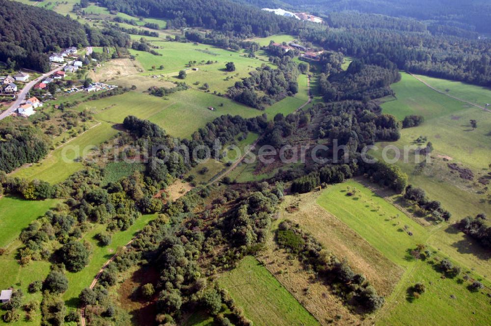 Aerial image Mettlach OT Saarhölzbach - Blick über das Arkansas Wäldchen bei Saarhölzbach.