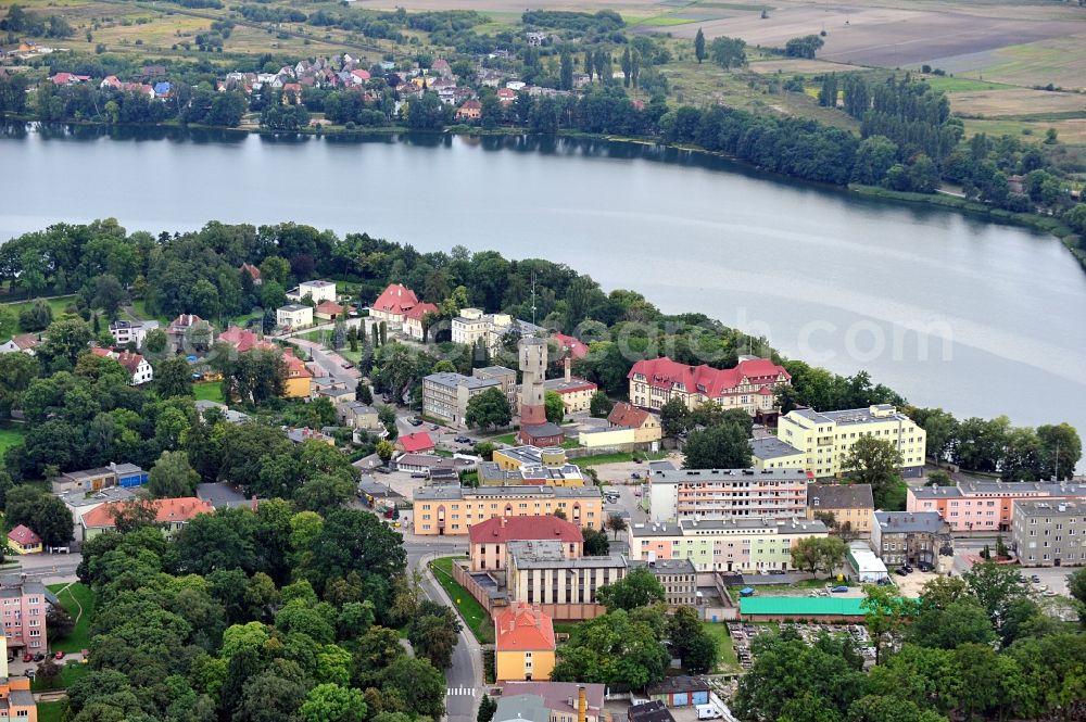 Aerial photograph Choszczno / Arnswalde - View of Arnswalde by lake Klukom in the province of Westpommern