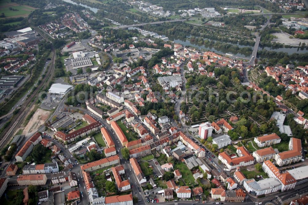 Aschaffenburg from above - District view of Aschaffenburg-Schweinheim in the state of Bavaria