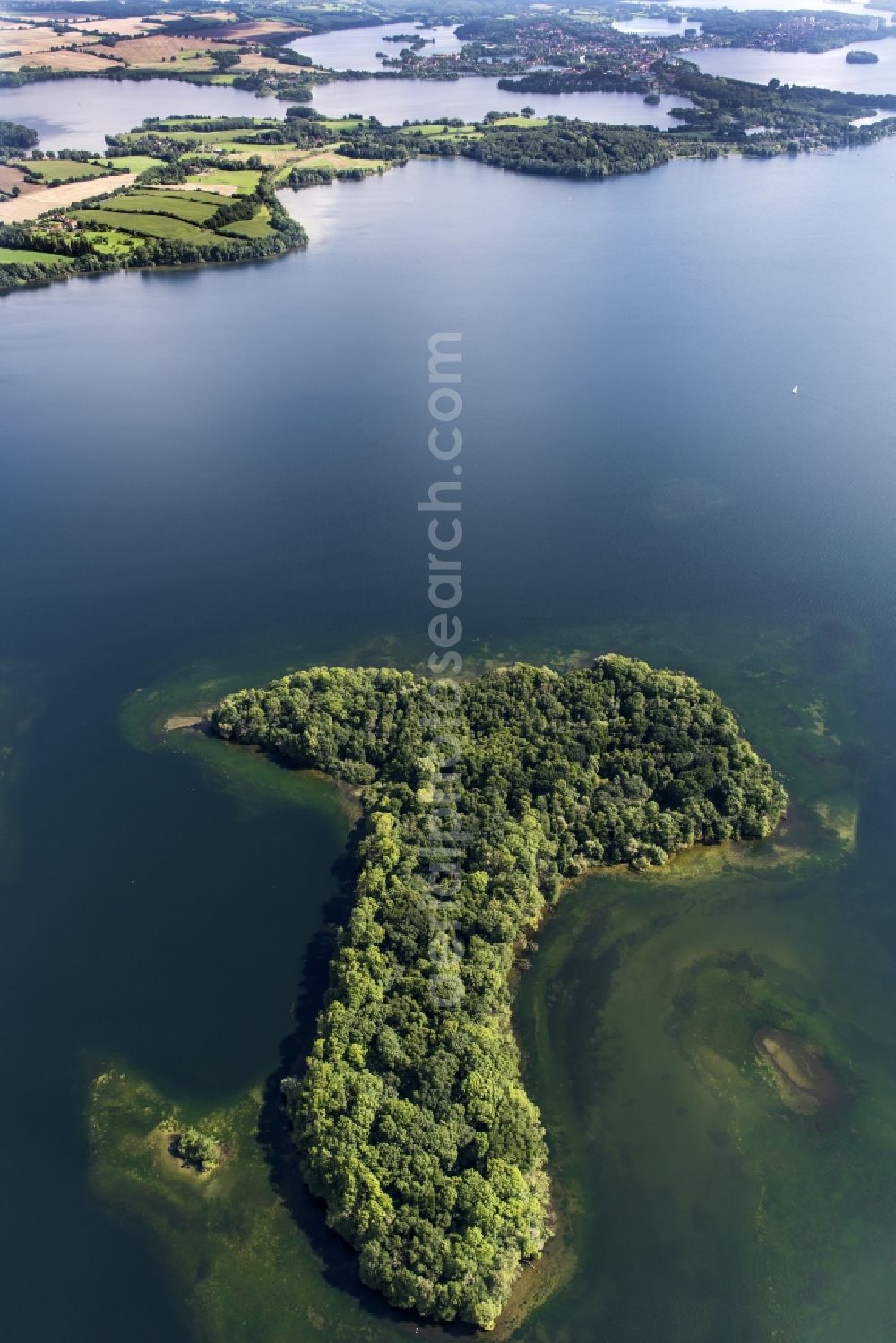 Ascheberg from above - Ascheberg Ascheberger Warder in Ploener See in the state Schleswig-Holstein, Germanyny