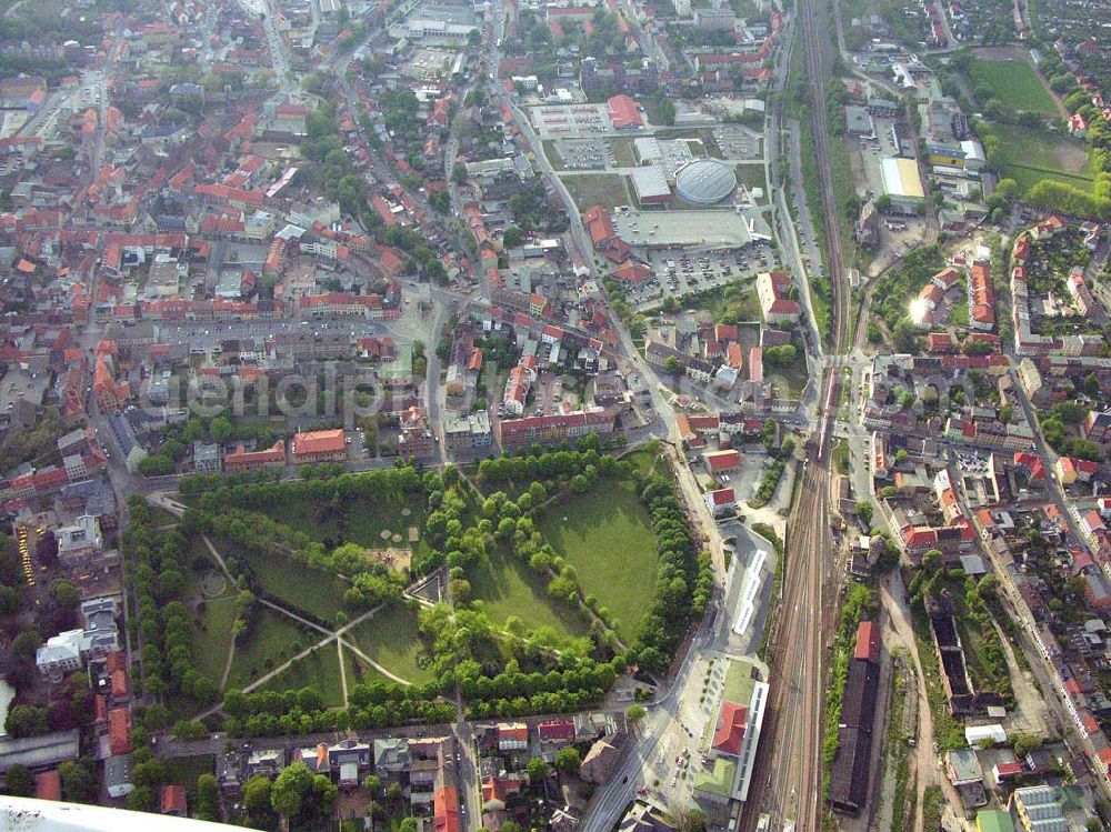 Aerial photograph Aschersleben - Blick auf das Stadtzentrum von Aschersleben/ Sachsen-Anhalt