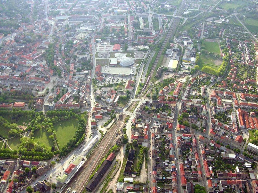 Aschersleben from above - Blick auf das Stadtzentrum von Aschersleben/ Sachsen-Anhalt