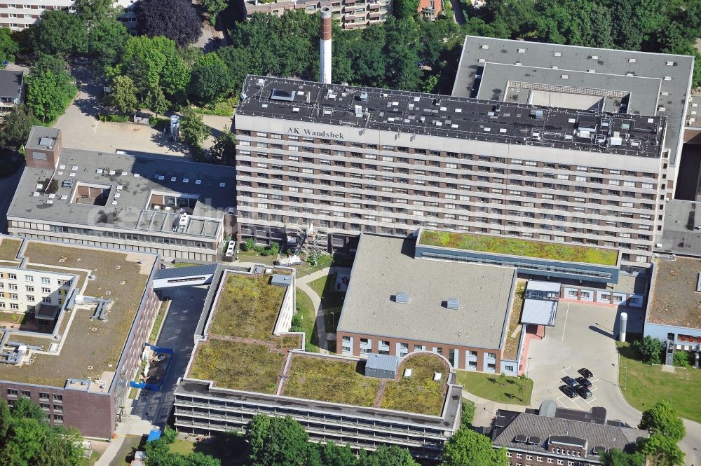 Aerial image Hamburg - View of the complex of the Asklepios Clinic in Hamburg