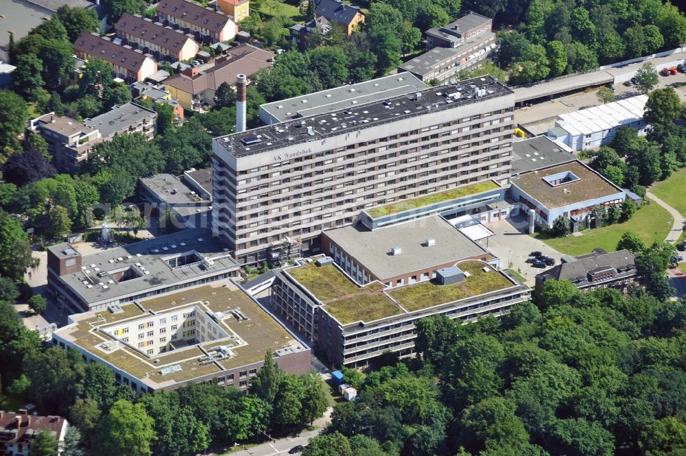 Hamburg from above - View of the complex of the Asklepios Clinic in Hamburg