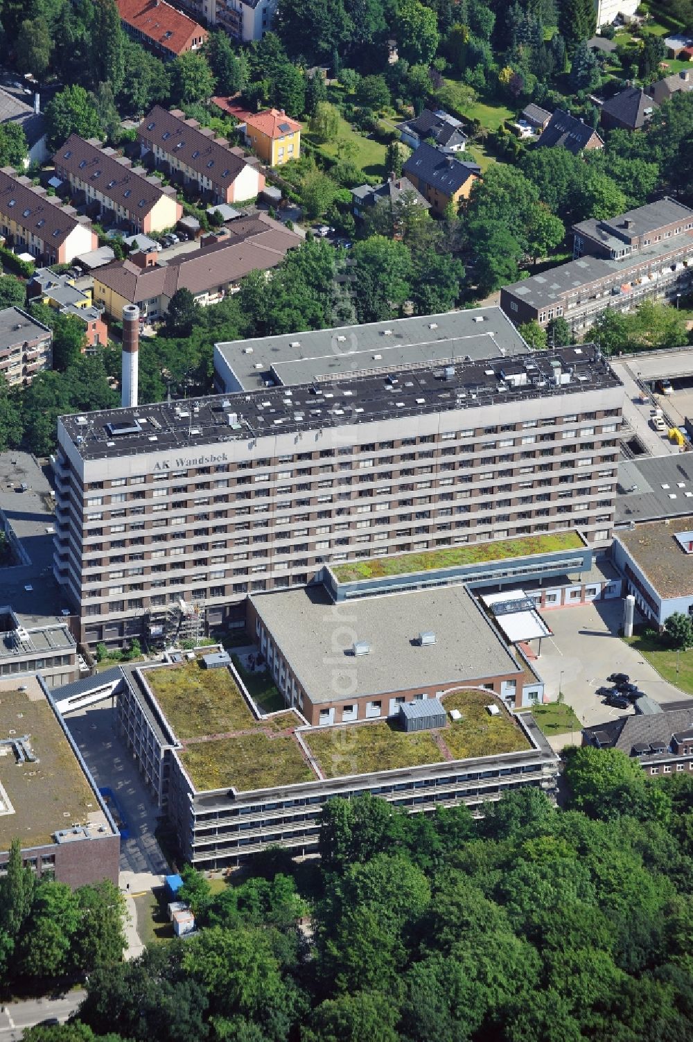 Aerial photograph Hamburg - View of the complex of the Asklepios Clinic in Hamburg