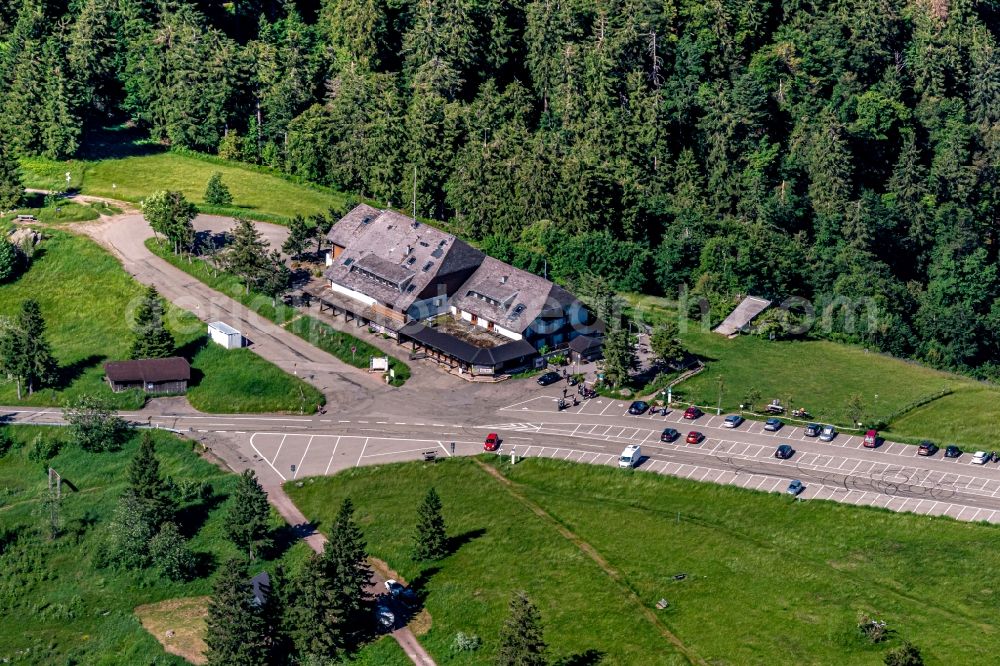 Waldkirch from above - Route L 186 Passhoehe on Kandel in in Waldkirch in the state Baden-Wurttemberg, Germany