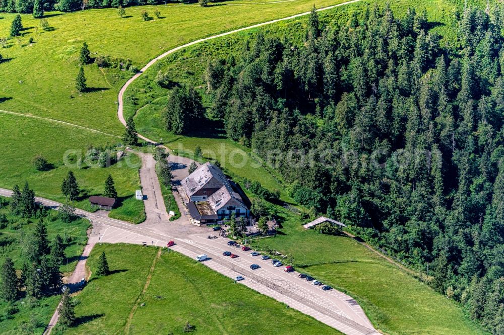 Waldkirch from the bird's eye view: Route L 186 Passhoehe on Kandel in in Waldkirch in the state Baden-Wurttemberg, Germany