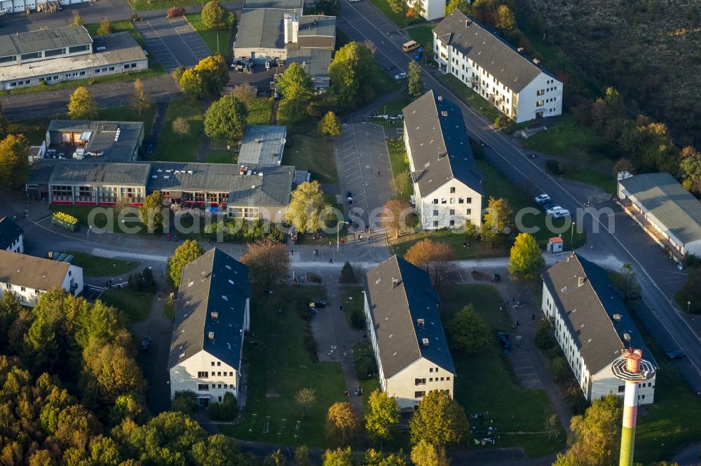 Aerial image Burbach - Asylum Home - reception center in the former victorious country Barracks in Burbach in the state of North Rhine-Westphalia