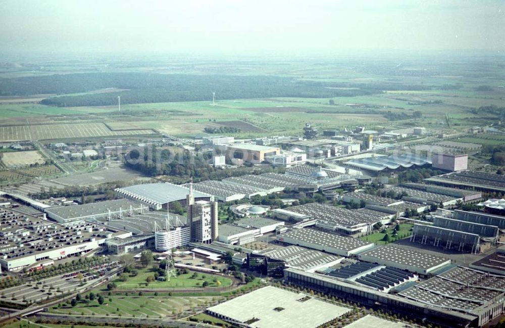 Hannover from the bird's eye view: Sites to construct the exhibition site for World Expo 2000 at the current fairgrounds in Hanover in Lower Saxony