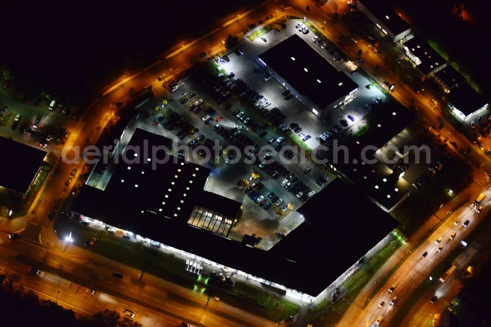 Aerial photograph at night Berlin Biesdorf - Night aerial photo of a BMW branch Marzahn in the district Biesdorf in Berlin