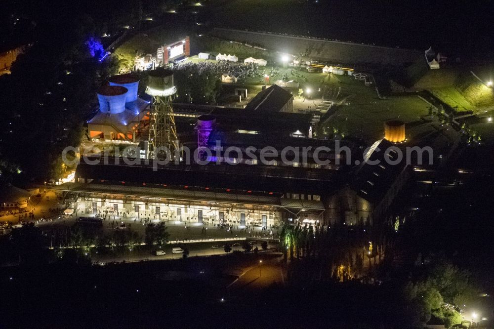 Aerial image at night Bochum - Night-time aerial view of the Industrial Museum in Bochum Zeche Hannover-Hordel the Night of Industrial Culture in Action extra layer 2012