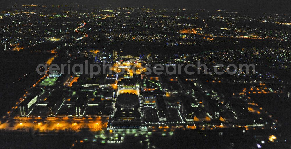 Bochum at night from the bird perspective: Nachtluftbild der Ruhr-Universität Bochum - Nordrhein-Westfalen / NW. Aerial night photograph / night shot of the university Ruhr-Universität Bochum- North Rhine-Westphalia / NW. -