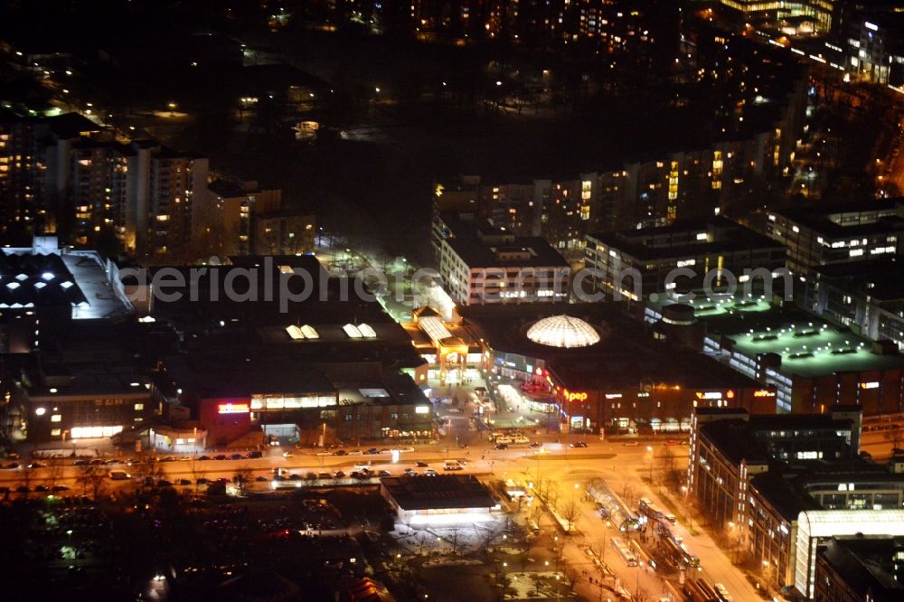 Aerial photograph at night München - Night aerial of the shopping center Neuperlach in Munich in Bavaria
