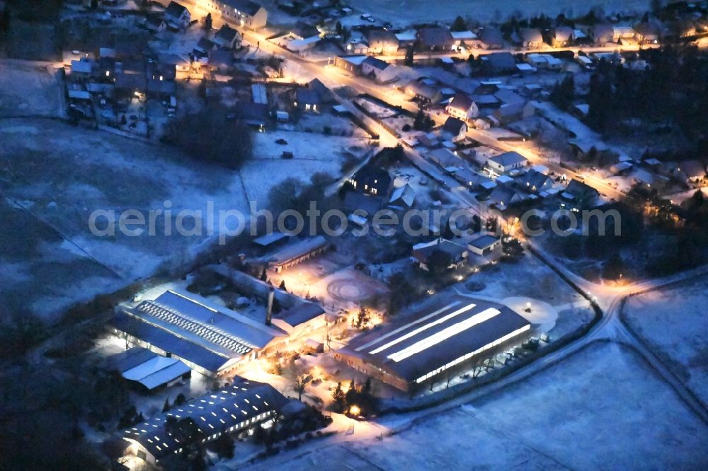 Aerial photograph at night Tremsdorf - Night view Village view of Tremsdorf in the state Brandenburg