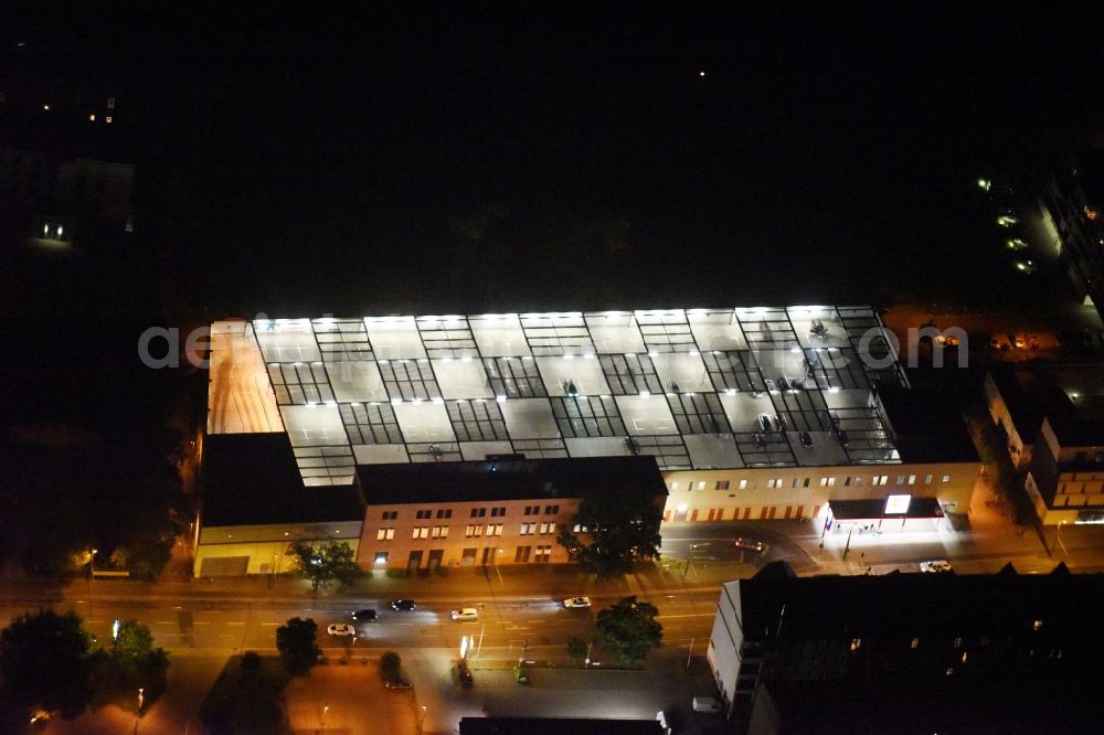 Aerial photograph at night Potsdam - Night aerial photo of a subsidiary of the food chain Kaufland in the Zeppelinstrasse in Potsdam in the state Brandenburg