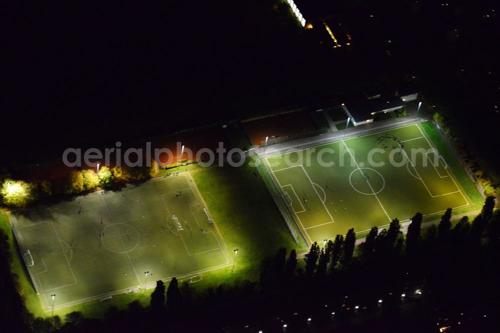 Aerial photograph at night Berlin Tempelhof - Night aerial photo of sports facilities in the district Tempelhof in Berlin