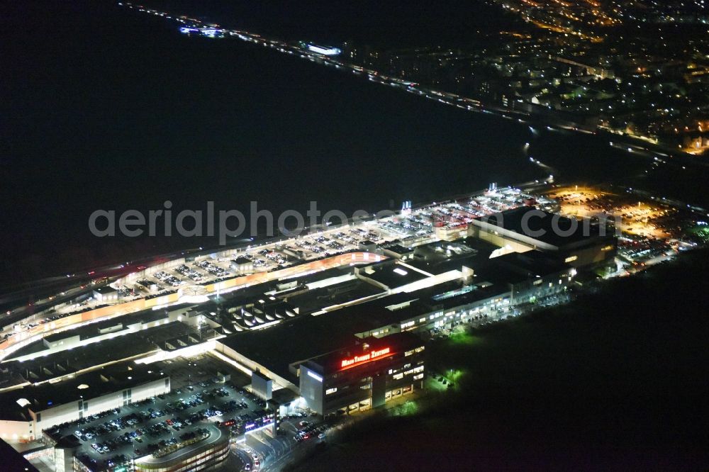 Sulzbach (Taunus) at night from above - Night view Shopping center MTZ Main-Taunus - Center in Sulzbach / Hesse