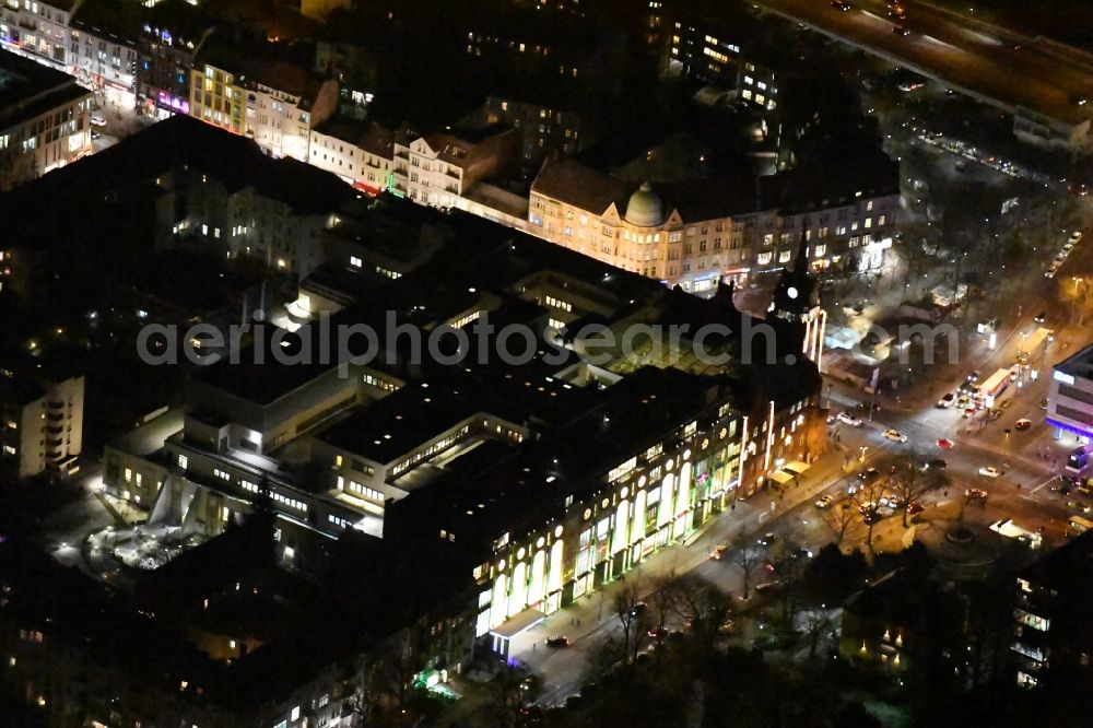 Berlin at night from above - Night lighting Shopping center The Castle in the Schlossstrasse in Berlin destrict steglitz