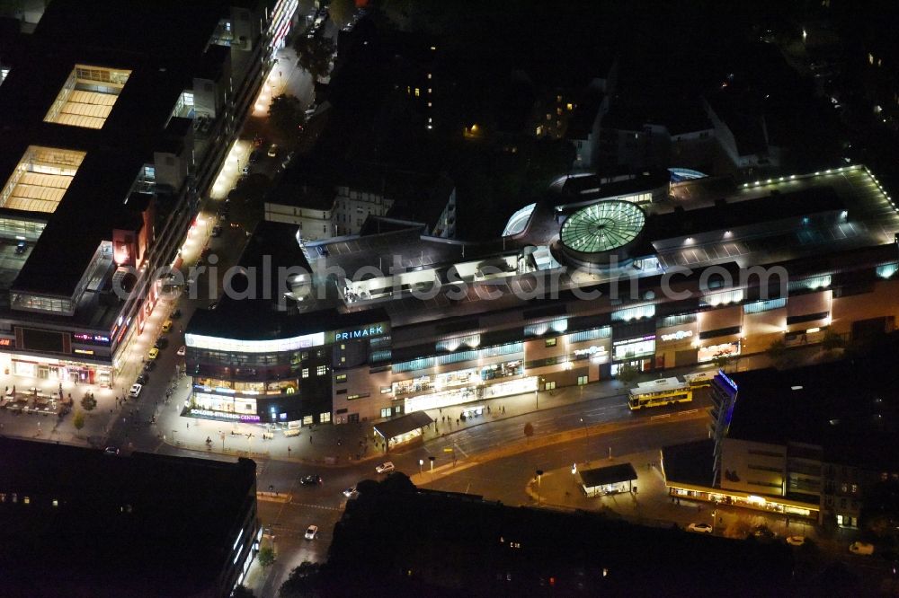 Aerial photograph at night Berlin - Night view Building of the shopping center Forum Steglitz on Schlossallee in Berlin