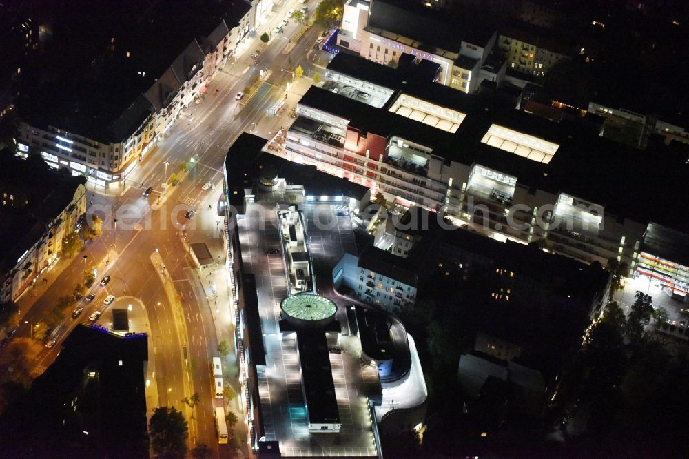 Berlin at night from above - Night view Building of the shopping center Forum Steglitz on Schlossallee in Berlin