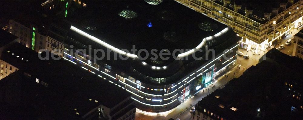 Berlin at night from above - Night view building of the shopping center Kaufhaus Galeries Lafayette in Berlin