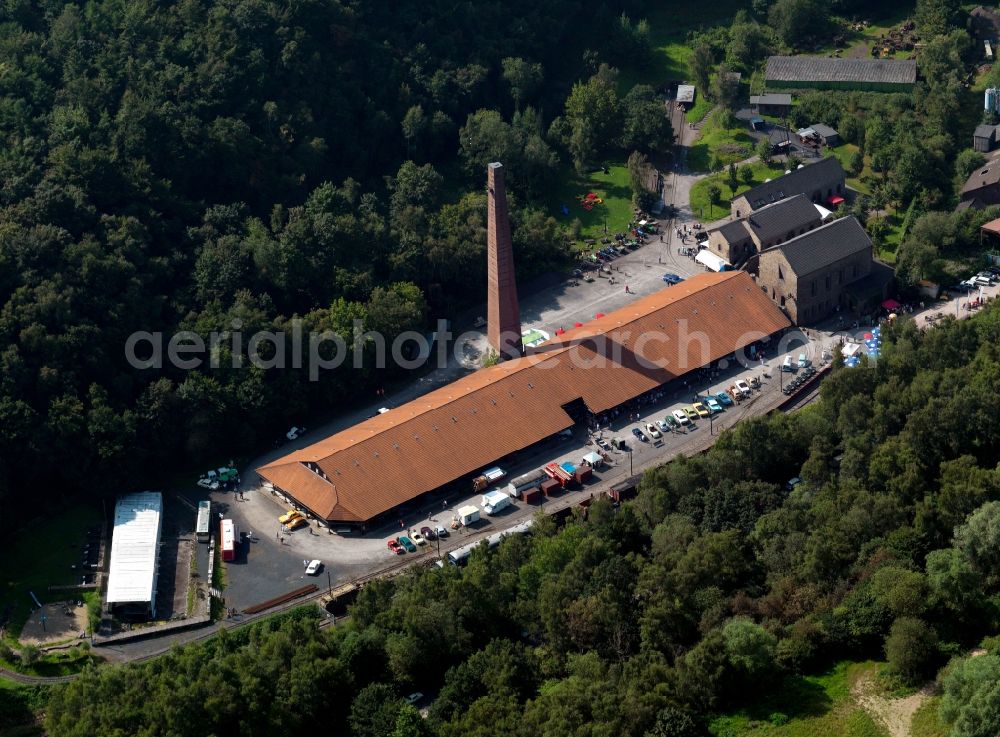 Witten at night from the bird perspective: Site of the former Zeche Nachtigall, today's LWL Industrial Museum Nightingale mine in Witten in North Rhine-Westphalia NRW